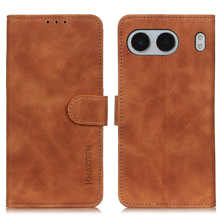 KHAZNEH For OnePlus Nord 4 Case Retro PU Leather Wallet Stand Phone Cover - Brown