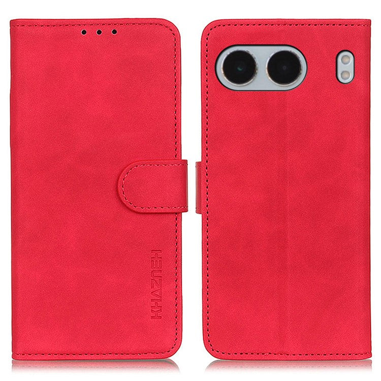 KHAZNEH For OnePlus Nord 4 Case Retro PU Leather Wallet Stand Phone Cover - Red
