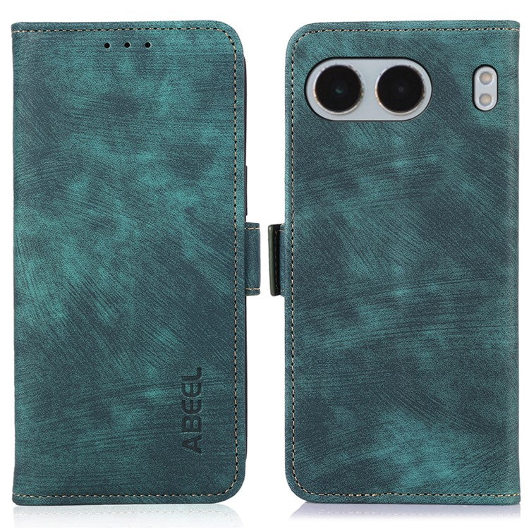 ABEEL For OnePlus Nord 4 Case Retro Leather Phone Cover Wallet Stand View - Green