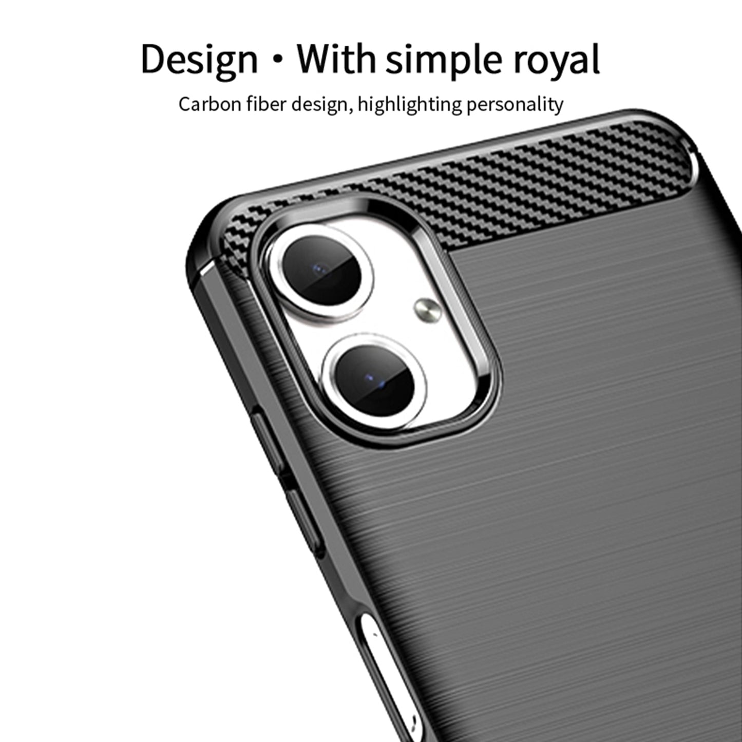 MOFI JK TPU Series-1 For Samsung Galaxy A06 Case Carbon Fiber Texture TPU Soft Phone Cover - Black
