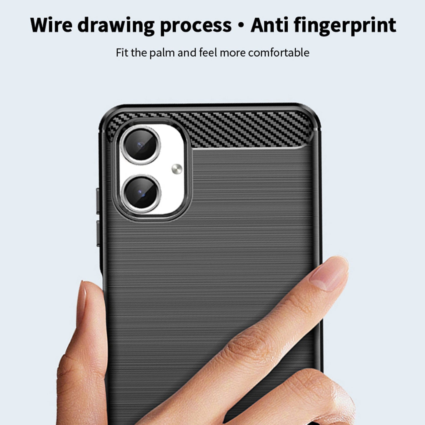MOFI JK TPU Series-1 For Samsung Galaxy A06 Case Carbon Fiber Texture TPU Soft Phone Cover - Black