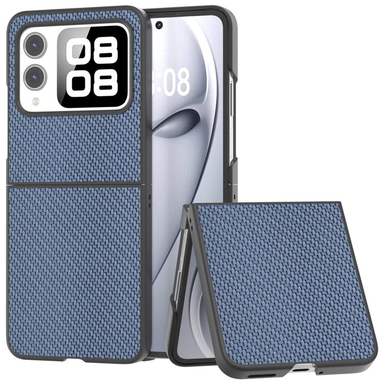 For Huawei nova Flip 5G Case Carbon Fiber Texture PU+PC Phone Cover - Baby Blue
