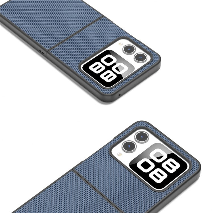 For Huawei nova Flip 5G Case Carbon Fiber Texture PU+PC Phone Cover - Baby Blue