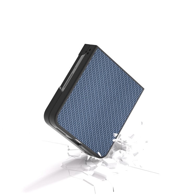 For Huawei nova Flip 5G Case Carbon Fiber Texture PU+PC Phone Cover - Baby Blue