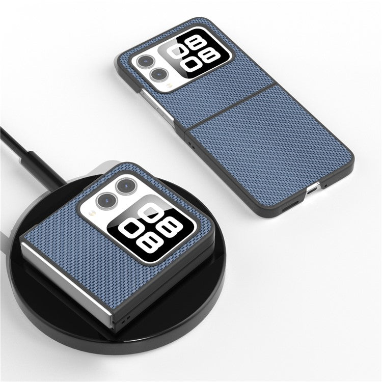 For Huawei nova Flip 5G Case Carbon Fiber Texture PU+PC Phone Cover - Baby Blue