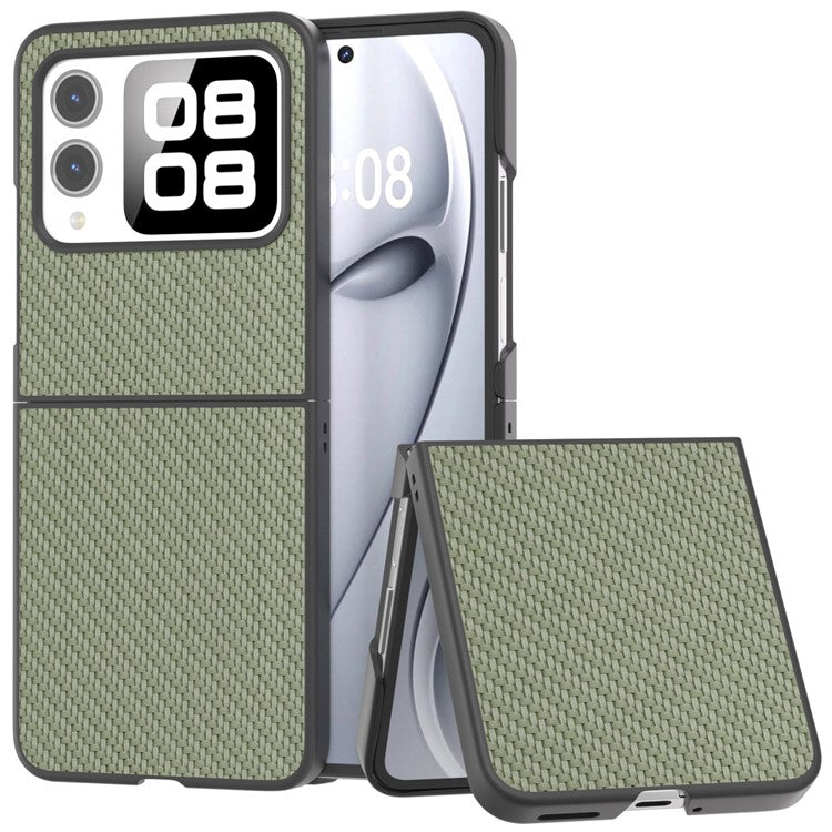 For Huawei nova Flip 5G Case Carbon Fiber Texture PU+PC Phone Cover - Green