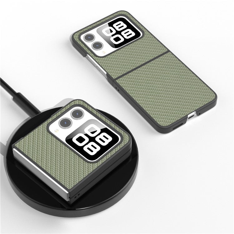 For Huawei nova Flip 5G Case Carbon Fiber Texture PU+PC Phone Cover - Green