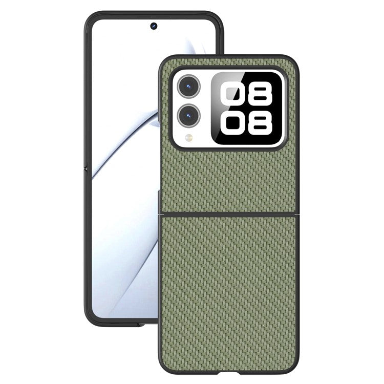 For Huawei nova Flip 5G Case Carbon Fiber Texture PU+PC Phone Cover - Green