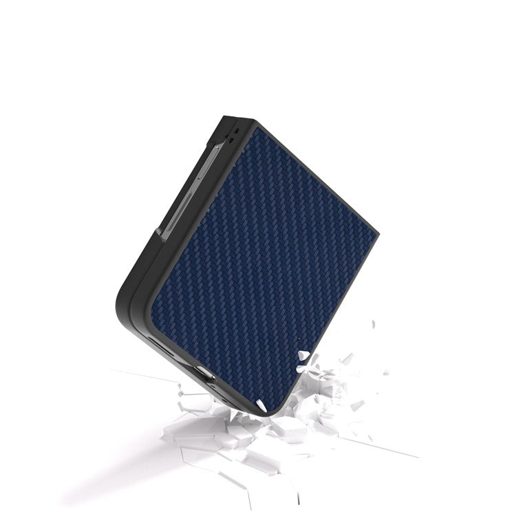 For Huawei nova Flip 5G Case Carbon Fiber Texture PU+PC Phone Cover - Blue