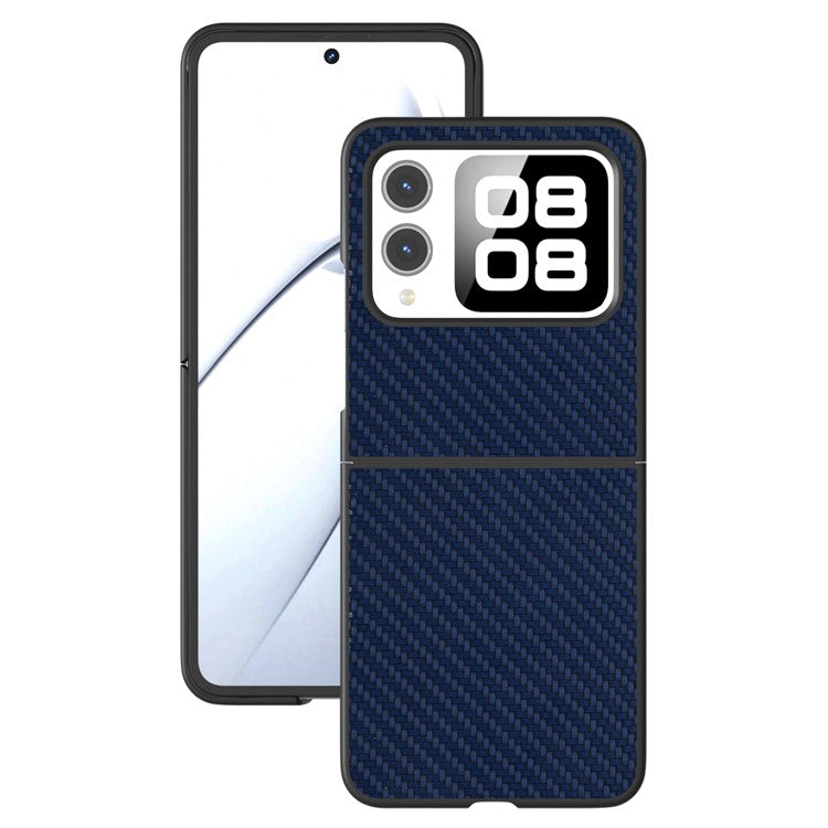 For Huawei nova Flip 5G Case Carbon Fiber Texture PU+PC Phone Cover - Blue