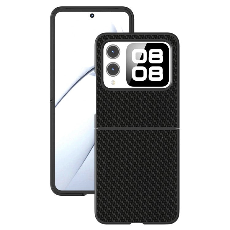 For Huawei nova Flip 5G Case Carbon Fiber Texture PU+PC Phone Cover - Black