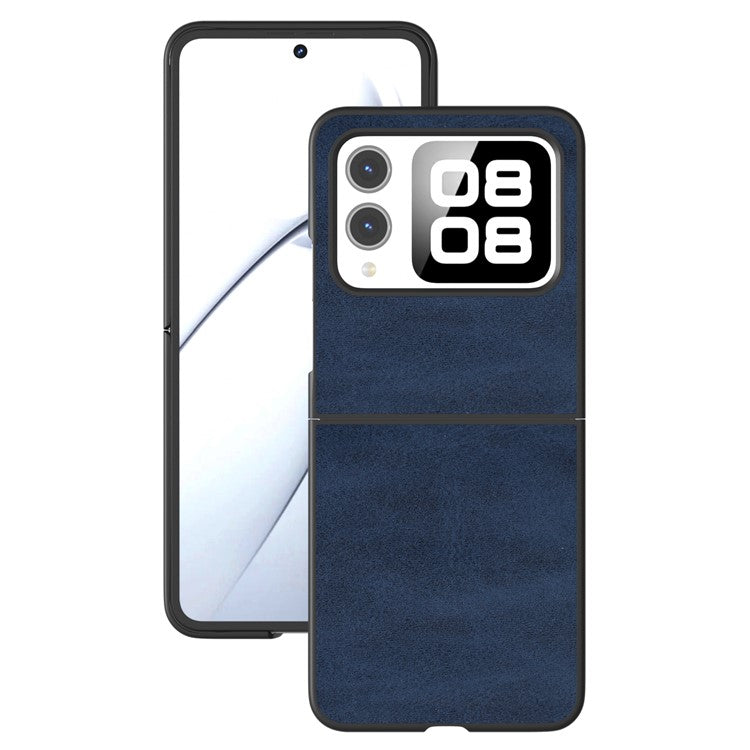 For Huawei nova Flip 5G Case Cowhide Texture Hard PC+PU Protective Phone Cover - Blue