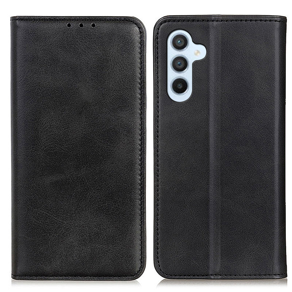 For Samsung Galaxy A16 5G / A16 4G Case Split Leather Flip Wallet Phone Cover - Black