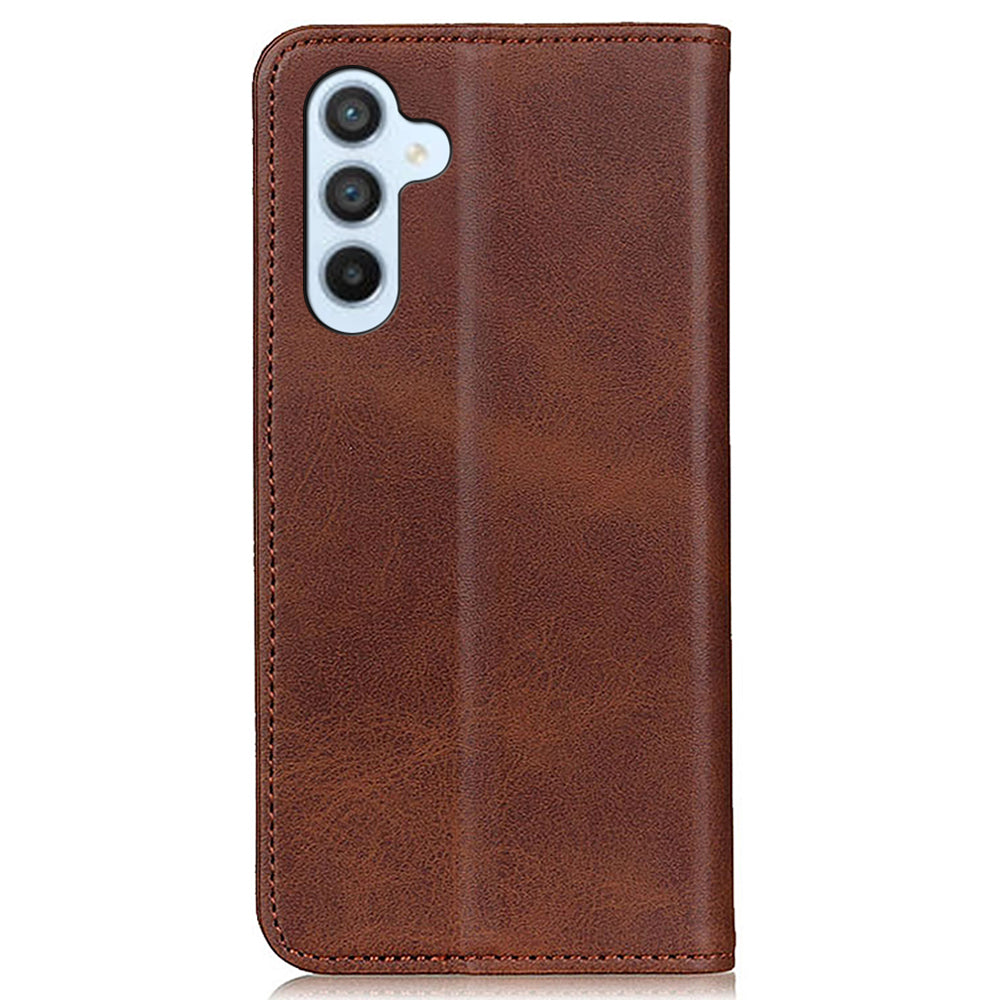 For Samsung Galaxy A16 5G / A16 4G Case Split Leather Flip Wallet Phone Cover - Coffee