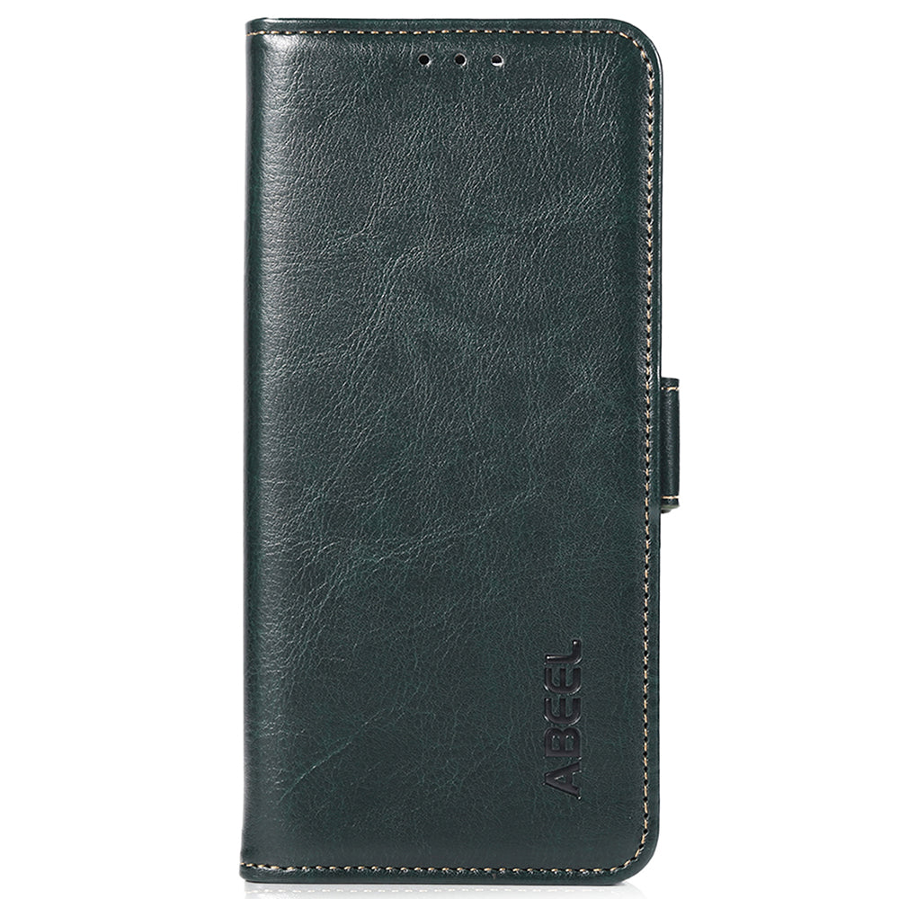ABEEL For Samsung Galaxy A16 5G / A16 4G Case PU Leather Crazy Horse Texture Wallet Phone Cover - Green