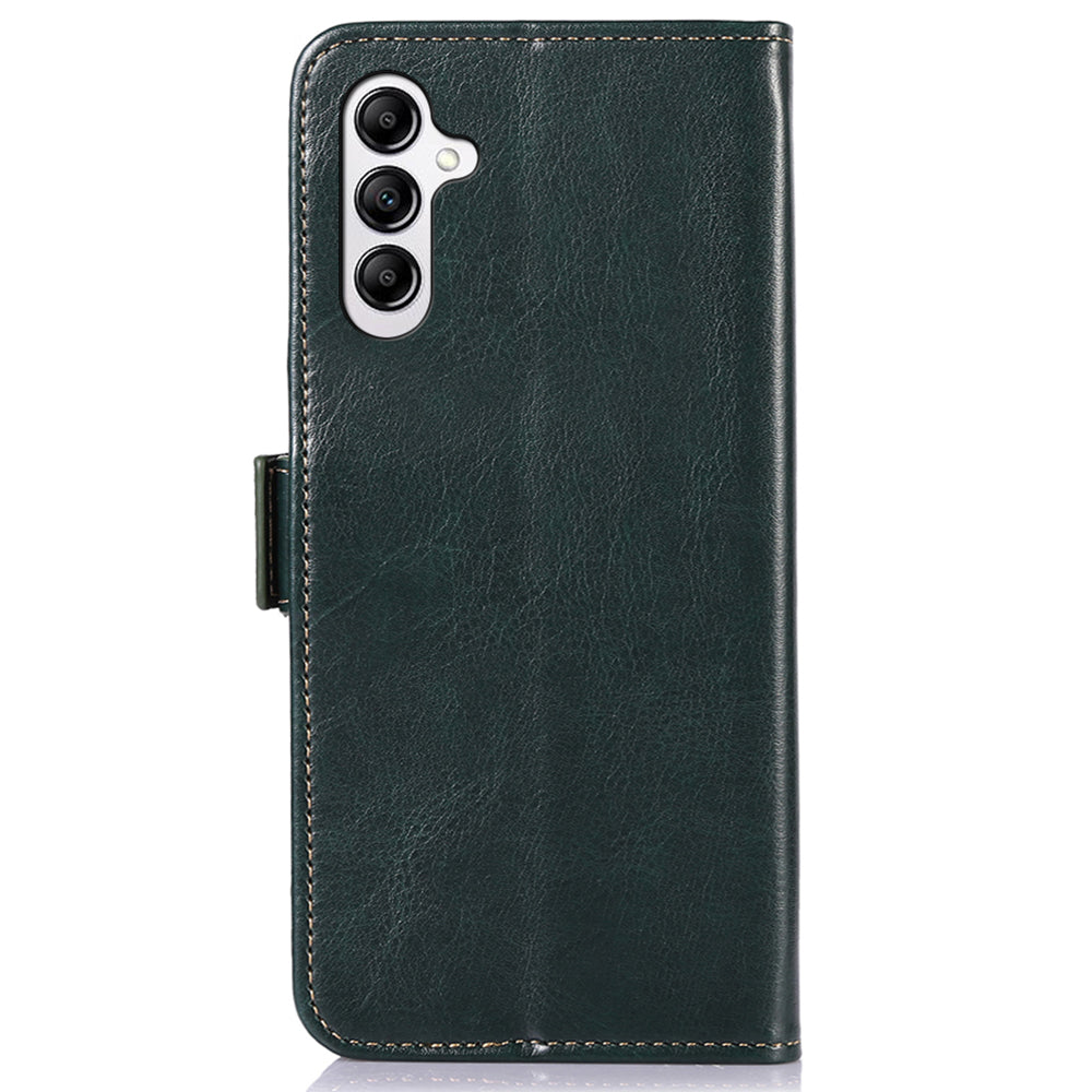 ABEEL For Samsung Galaxy A16 5G / A16 4G Case PU Leather Crazy Horse Texture Wallet Phone Cover - Green