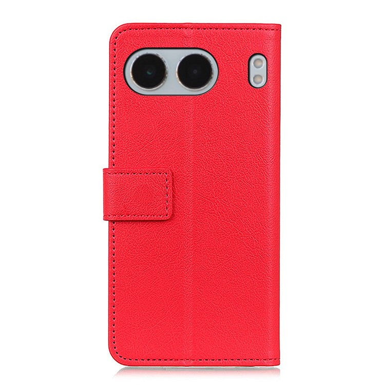 For OnePlus Nord 4 Case PU Leather Stand Wallet Phone Cover - Red