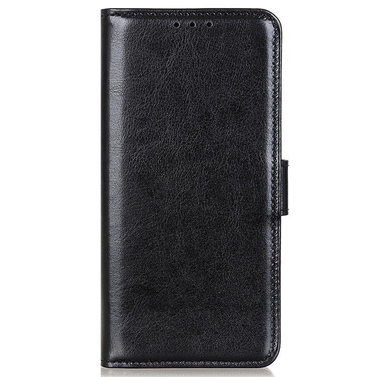 For OnePlus Nord 4 Case Crazy Horse Texture PU Leather Phone Stand Cover - Black