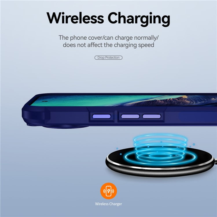 For Google Pixel 9 / 9 Pro Case Anti-Drop Alloy Lens Frame PC+TPU Phone Cover - Blue