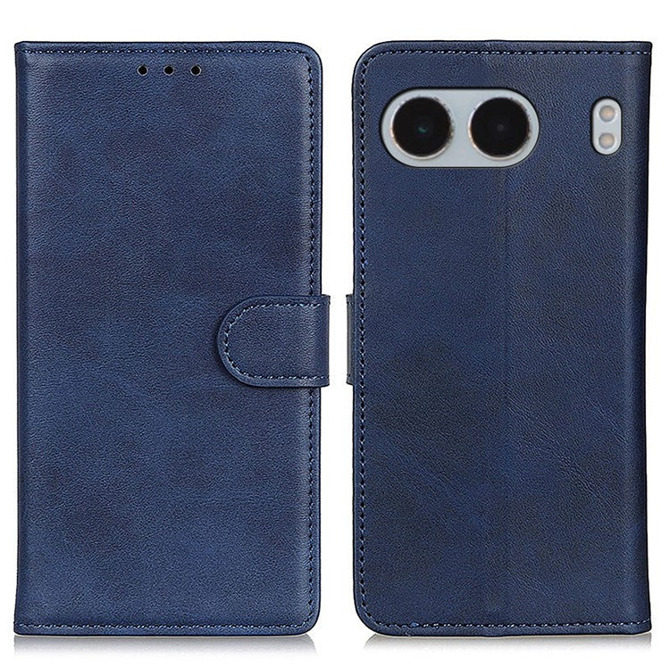 For OnePlus Nord 4 Stand Wallet Case Cowhide Texture Leather Phone Cover - Blue