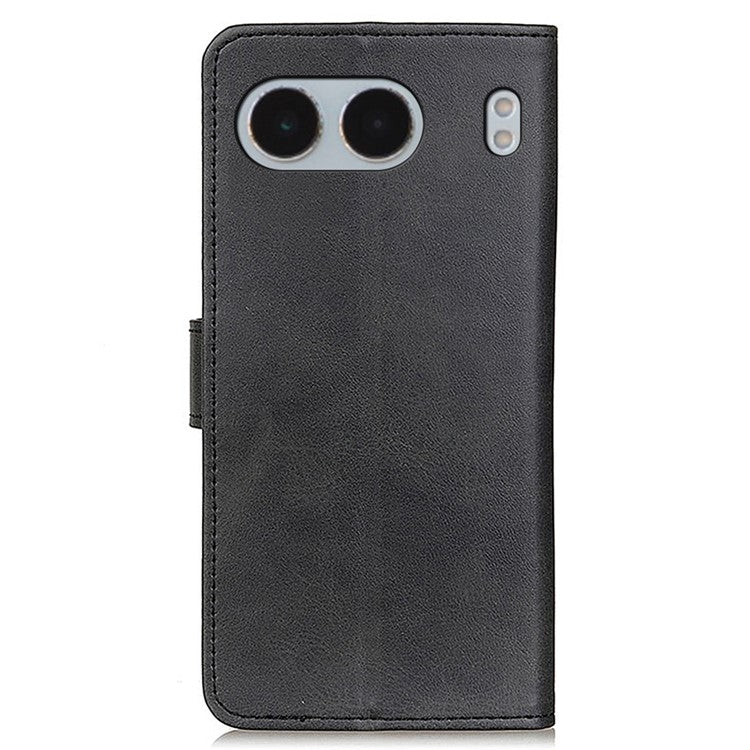 For OnePlus Nord 4 Stand Wallet Case Cowhide Texture Leather Phone Cover - Black