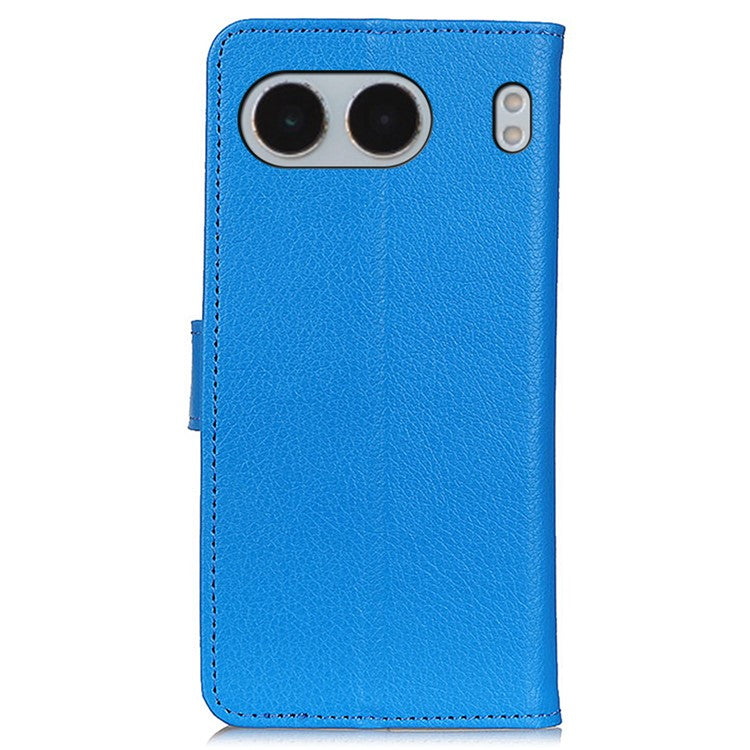 For OnePlus Nord 4 Wallet Case PU Leather Phone Cover Litchi Texture - Blue