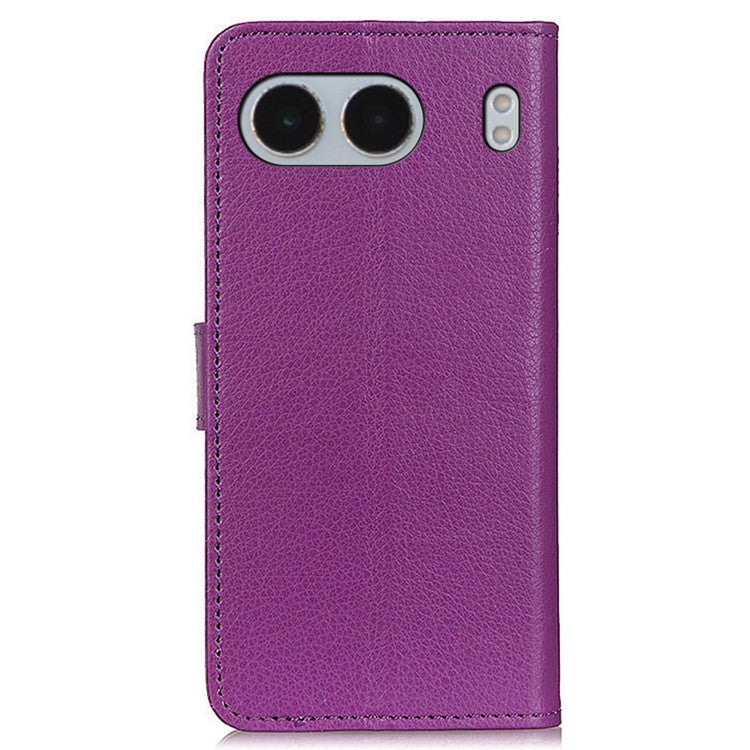 For OnePlus Nord 4 Wallet Case PU Leather Phone Cover Litchi Texture - Purple