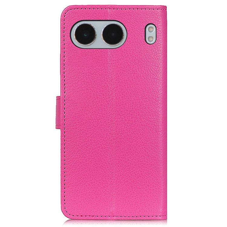 For OnePlus Nord 4 Wallet Case PU Leather Phone Cover Litchi Texture - Rose