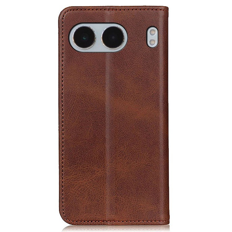 For OnePlus Nord 4 Case Split Leather Flip Wallet Phone Cover - Coffee