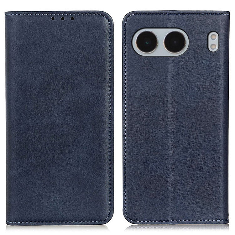 For OnePlus Nord 4 Case Split Leather Flip Wallet Phone Cover - Brown - Blue