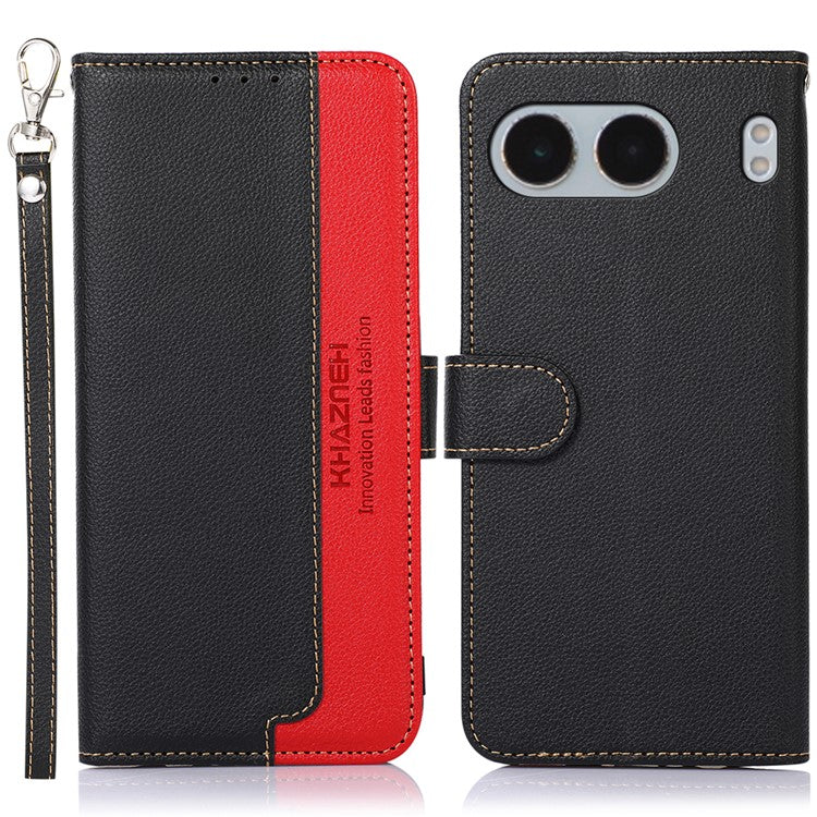 KHAZNEH For OnePlus Nord 4 Case RFID Blocking Wallet PU Leather Phone Cover - Black