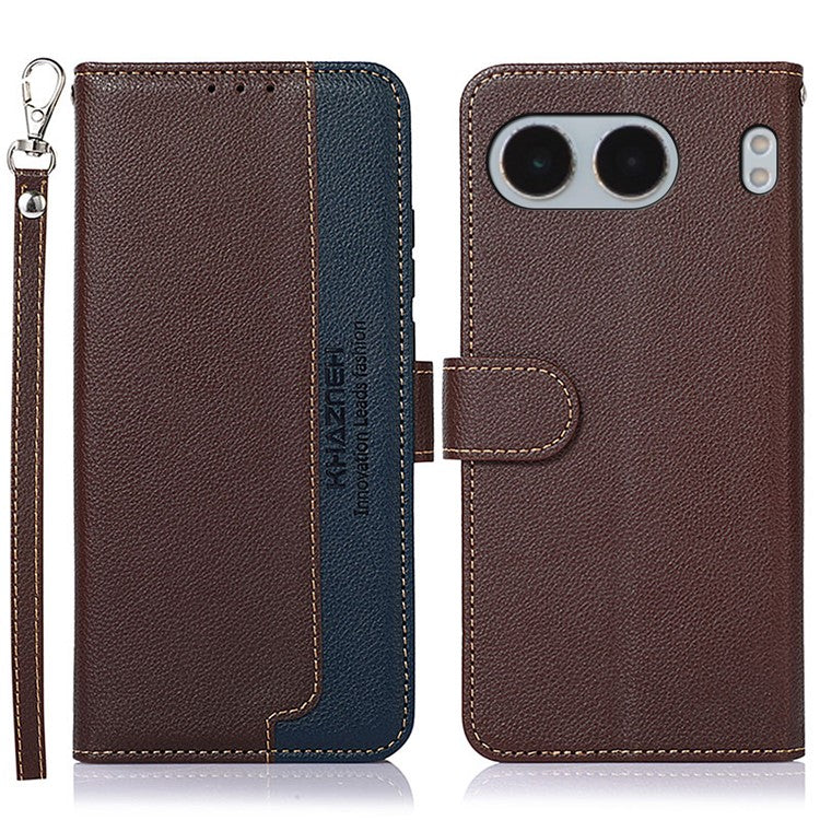 KHAZNEH For OnePlus Nord 4 Case RFID Blocking Wallet PU Leather Phone Cover - Brown