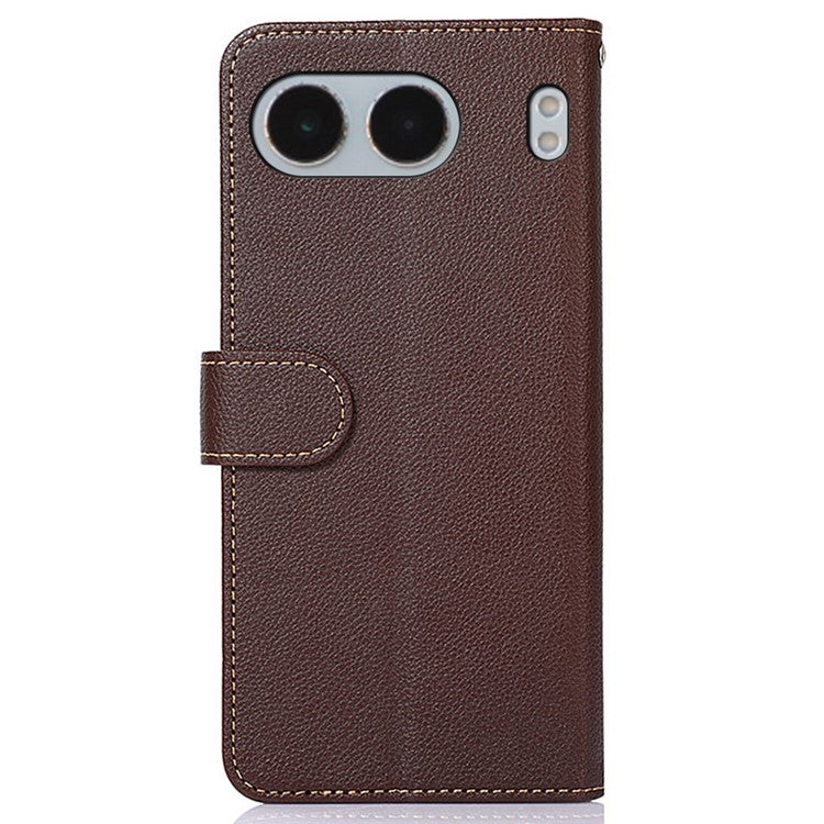 KHAZNEH For OnePlus Nord 4 Case RFID Blocking Wallet PU Leather Phone Cover - Brown
