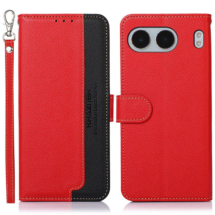 KHAZNEH For OnePlus Nord 4 Case RFID Blocking Wallet PU Leather Phone Cover - Red
