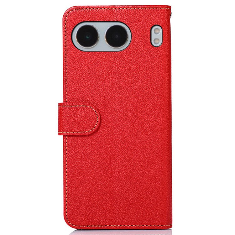 KHAZNEH For OnePlus Nord 4 Case RFID Blocking Wallet PU Leather Phone Cover - Red
