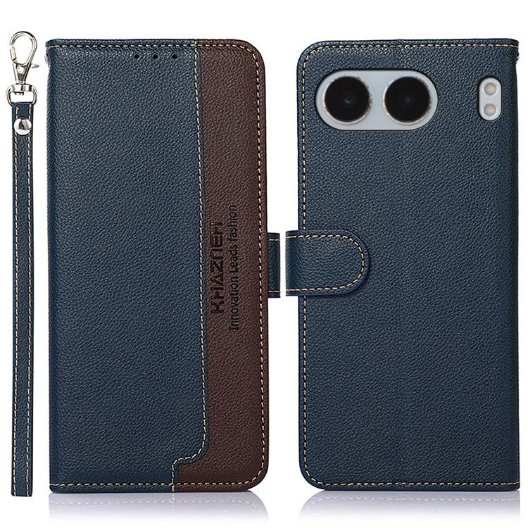 KHAZNEH For OnePlus Nord 4 Case RFID Blocking Wallet PU Leather Phone Cover - Blue