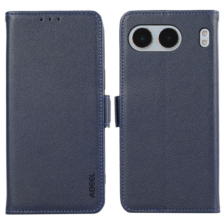 ABEEL For OnePlus Nord 4 Case Litchi Texture Leather RFID Blocking Phone Cover - Blue