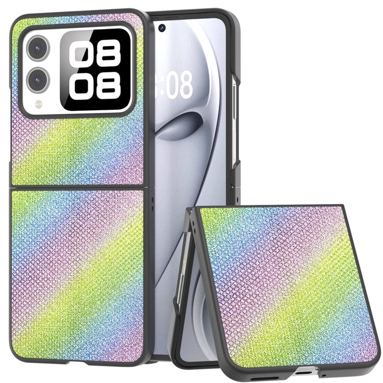 For Huawei nova Flip 5G Case Rhinestone Texture Leather+PC Phone Cover - Multi-Color