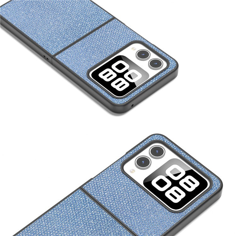 For Huawei nova Flip 5G Case Rhinestone Texture Leather+PC Phone Cover - Blue