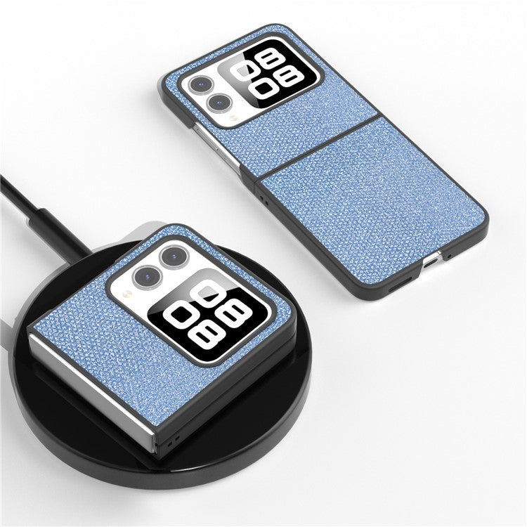 For Huawei nova Flip 5G Case Rhinestone Texture Leather+PC Phone Cover - Blue