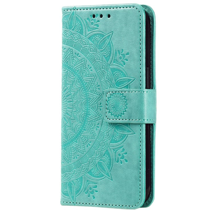 For Google Pixel 9 / 9 Pro Case Imprinted Totem PU Leather Wallet Stand Phone Cover - Green