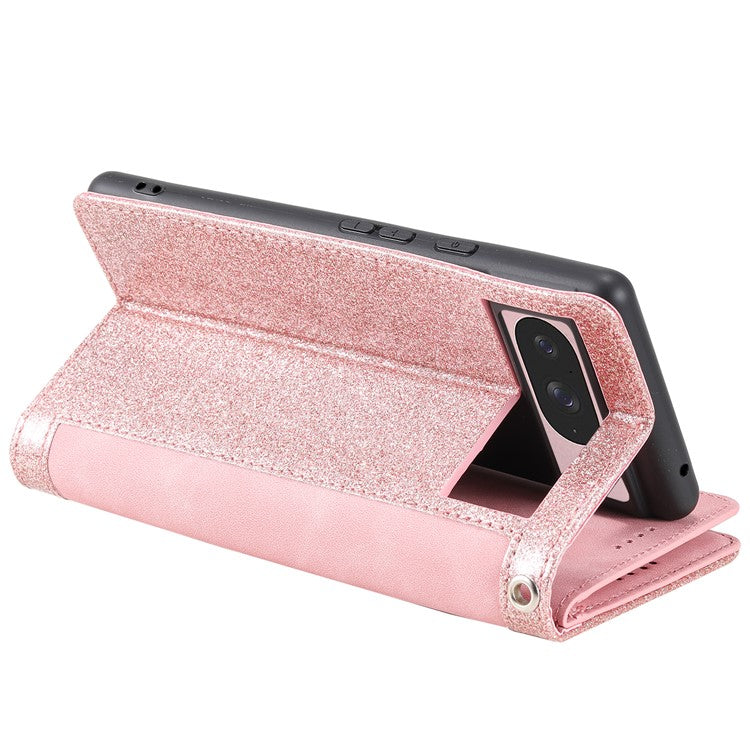 For Google Pixel 9 / 9 Pro Case PU Leather Phone Cover with Zipper Wallet 9 Card Slots - Rose Gold