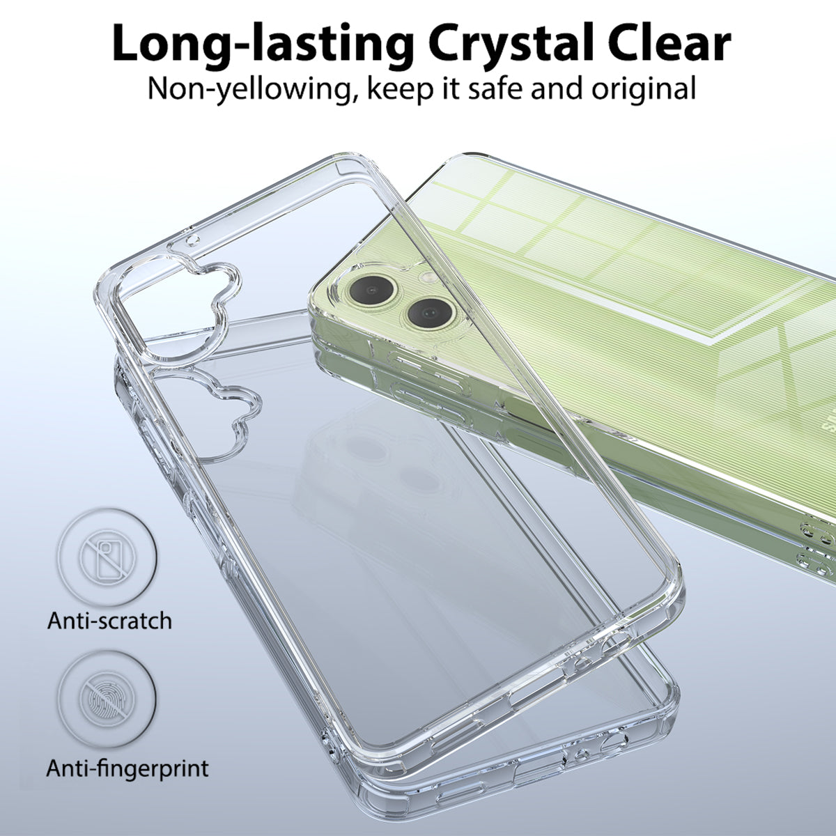 For Samsung Galaxy A06 Clear Phone Case TPU+Acrylic Shockproof Phone Back Cover