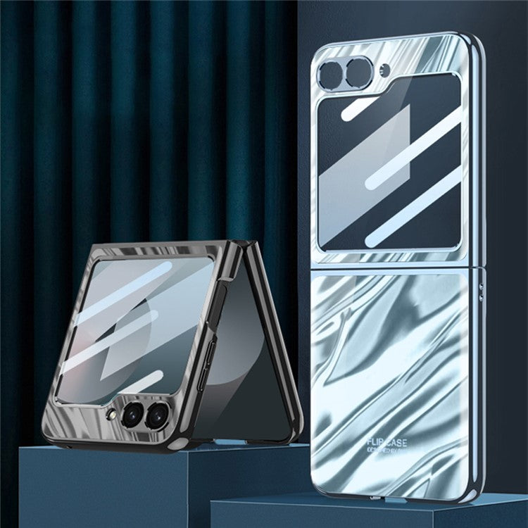 GKK For Samsung Galaxy Z Flip6 5G Case Shockproof PC Phone Cover with Small Screen Film - Blue