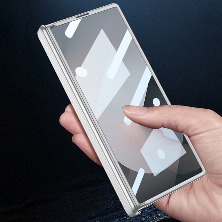 GKK For Samsung Galaxy Z Fold6 5G Case Magnetic Hinge Protector PC Phone Cover with Screen Film - Titanium Grey