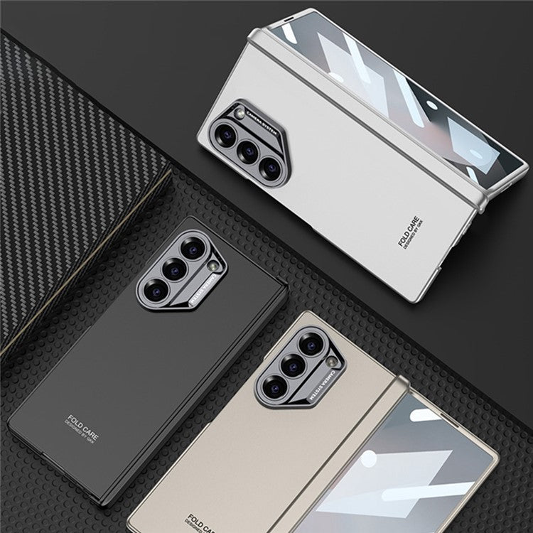 GKK For Samsung Galaxy Z Fold6 5G Case Magnetic Hinge Protector PC Phone Cover with Screen Film - Titanium Grey