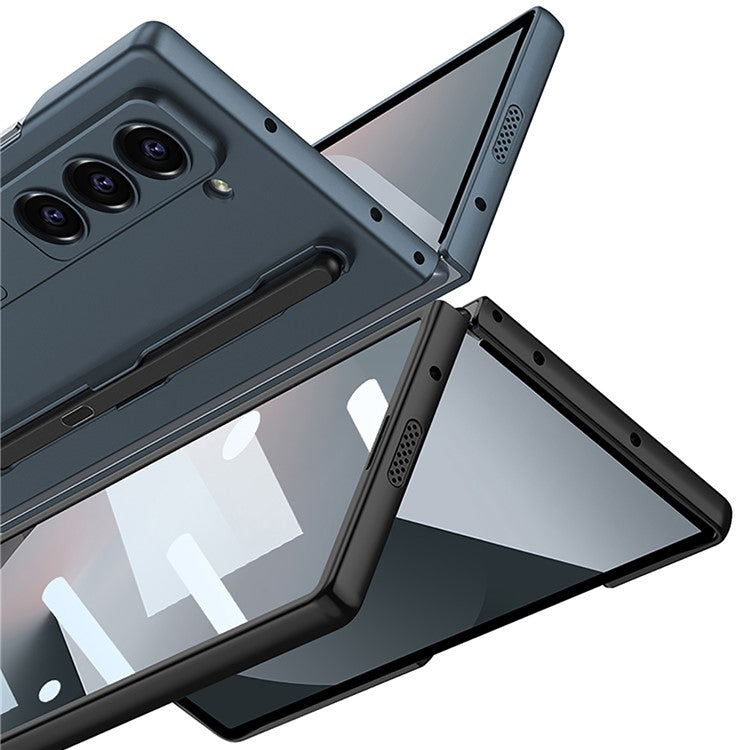 GKK For Samsung Galaxy Z Fold6 5G Case with Screen Film Kickstand Ultra Thin PC Phone Cover - Grey