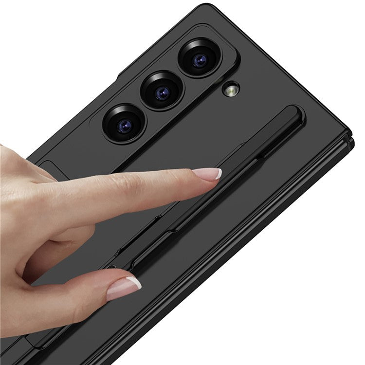 GKK For Samsung Galaxy Z Fold6 5G Case with Screen Film Kickstand Ultra Thin PC Phone Cover - Grey