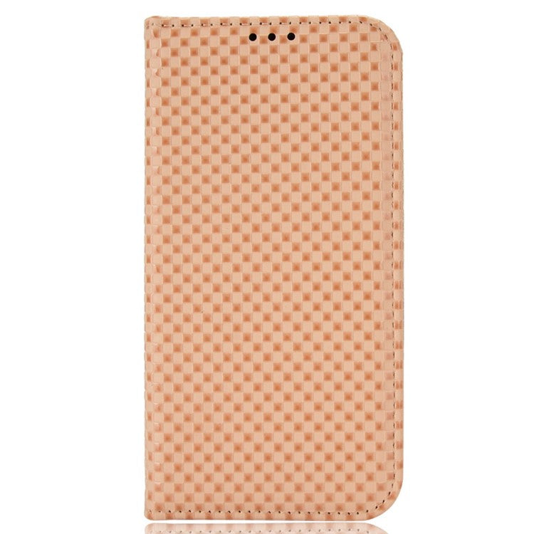 For Motorola Edge 30 Neo 5G / Edge 30 Lite 5G Slim Fit Grid Texture PU Leather Stand Case Auto-absorbed Phone Wallet Cover - Beige