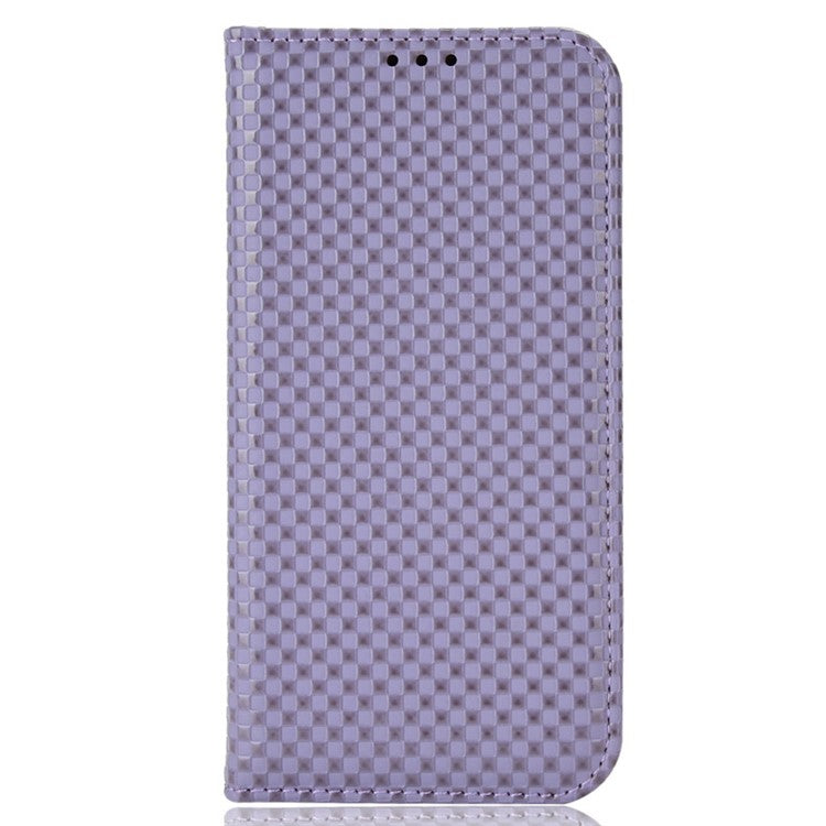 For Motorola Edge 30 Neo 5G / Edge 30 Lite 5G Slim Fit Grid Texture PU Leather Stand Case Auto-absorbed Phone Wallet Cover - Light Purple